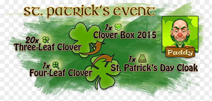 March St Patrick Leaf Green Animal Font PNG