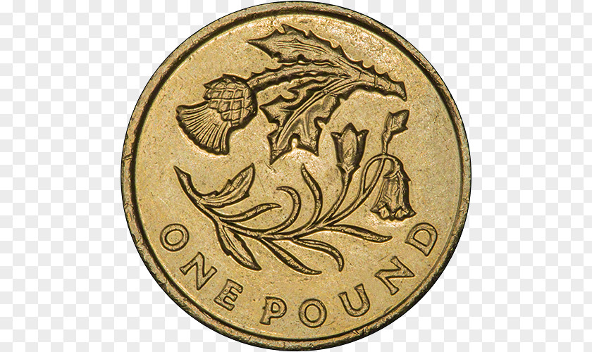 Pound Coin One Dime Gold Edinburgh PNG