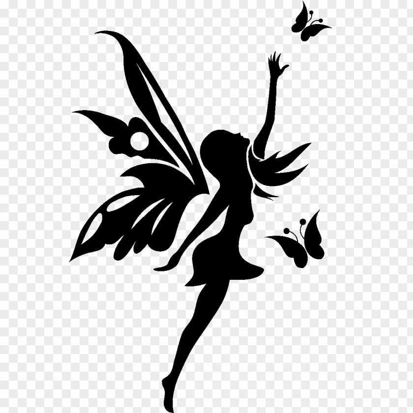 Wall Decal Tinker Bell Silhouette Fairy PNG