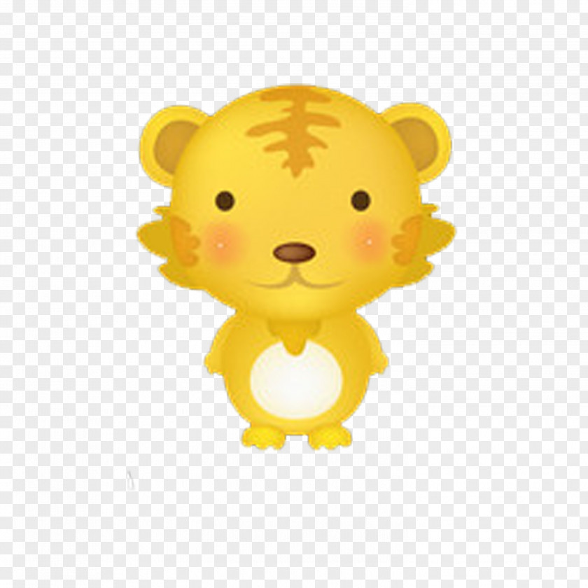 Cartoon Lion Tiger South Korea Chinese Zodiac Illustration PNG