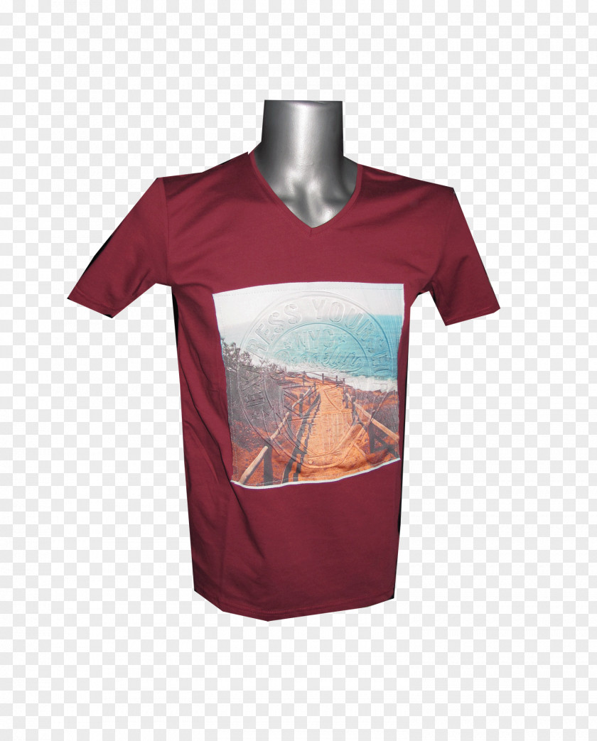 T-shirt Sleeve Maroon Angle PNG