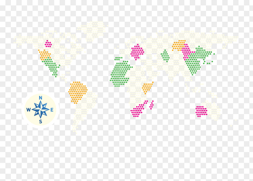 Vector Map Of The World Petal Pattern PNG