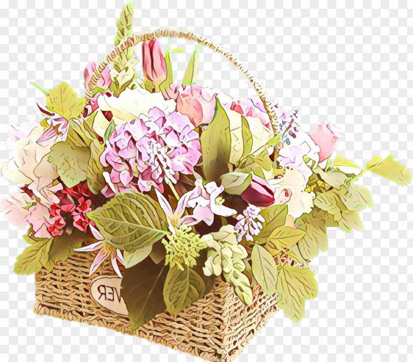 Hydrangea Gift Basket Floral Design PNG