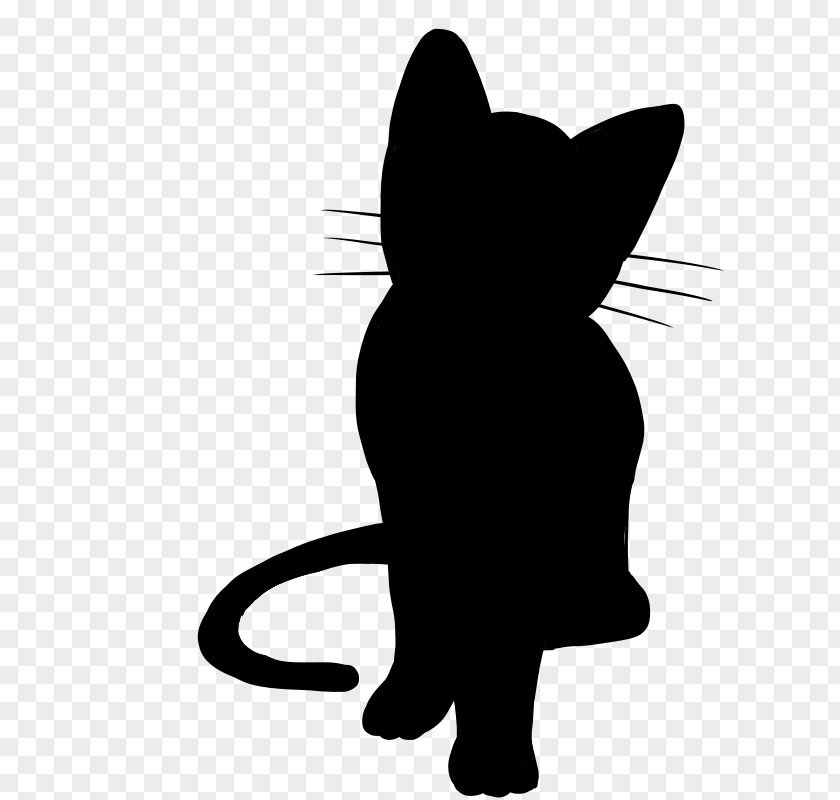 Kitten Black Cat Domestic Short-haired Whiskers Silhouette PNG