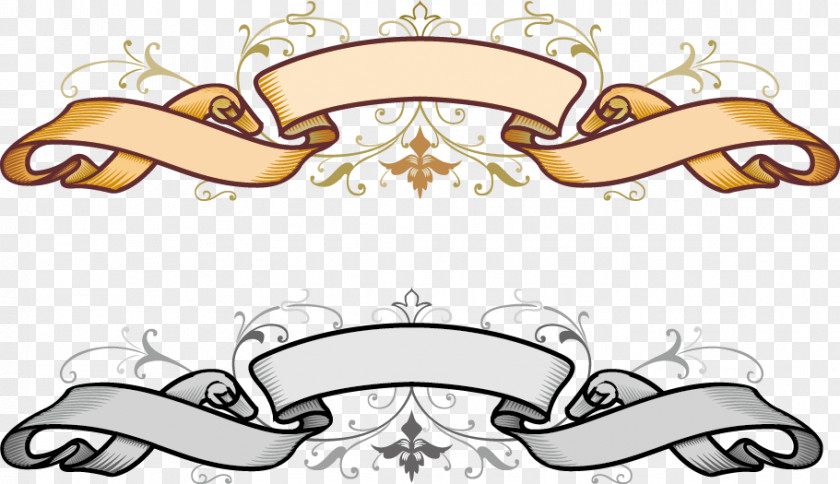 Beautifully Decorated Retro Ribbon PNG