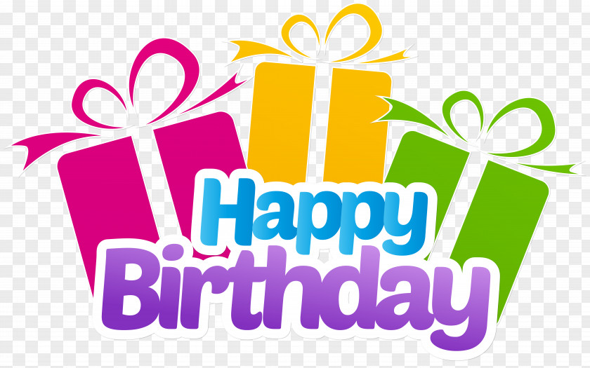 Happy Birthday With Gifts Clip Art Image Cake Gift PNG