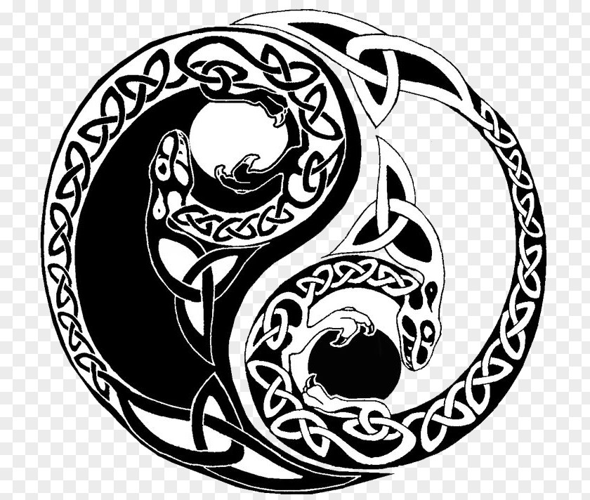 Yin-Yang Tattoos Transparent Images Yin And Yang Celts Tattoo Celtic Knot PNG