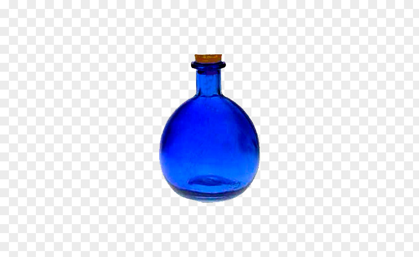 Blue Glass Bottle Potion Bottled Water PNG