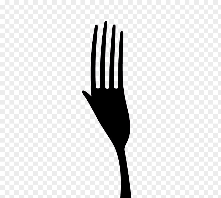 Fork Spoon Thumb Black And White PNG