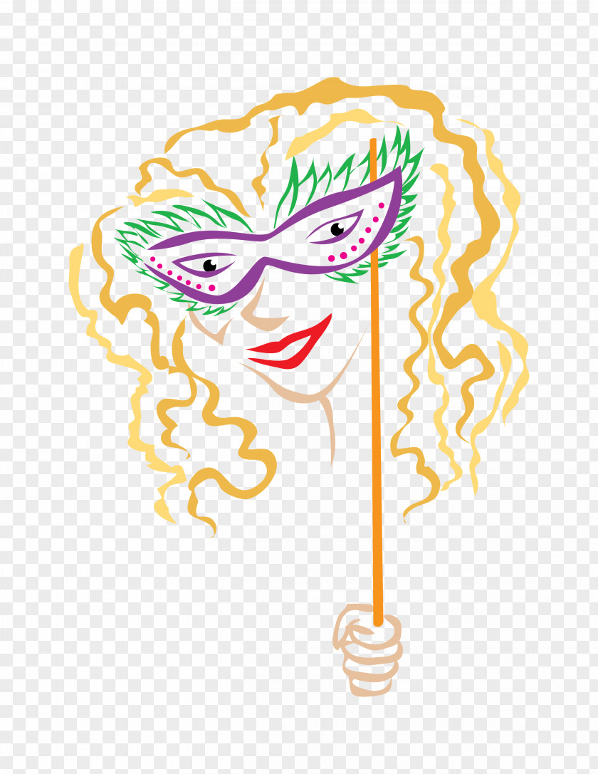 Mardi Gras In New Orleans Headgear Character Line Clip Art PNG