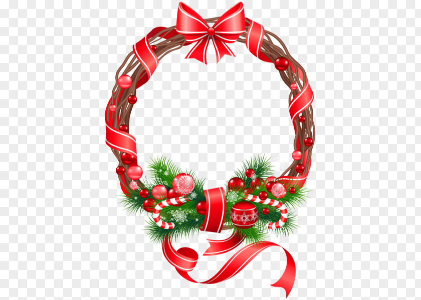 Christmas Wreath Decoration Card Clip Art PNG
