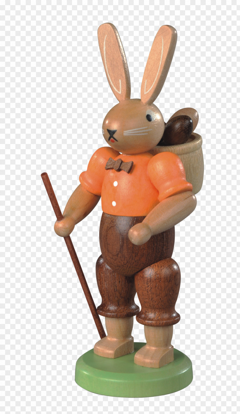 Hand-painted Rabbit Easter Bunny Ore Mountains Seiffen PNG