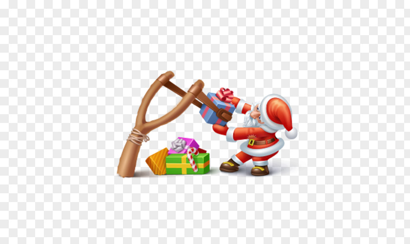 Santa Claus Gift Boxes Christmas Shooting Sport Icon PNG