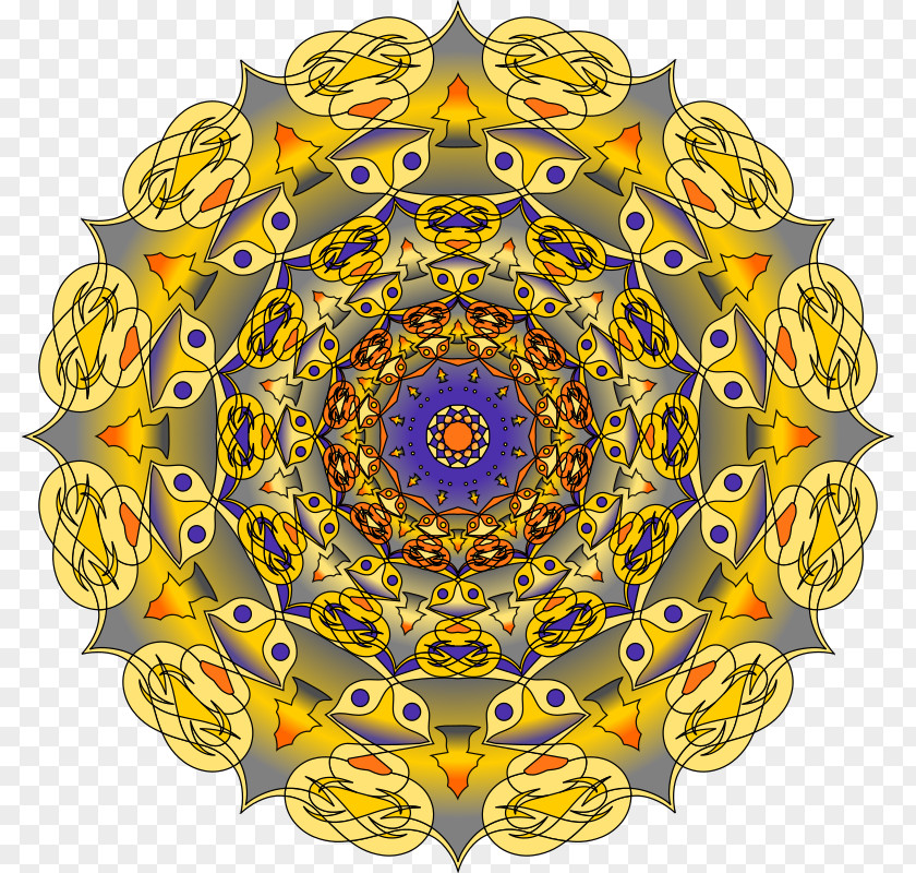 Gold Circle Mandala Color Clip Art PNG