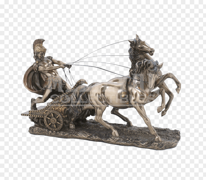 Roman Soldier Bronze Sculpture Statue Chariot Gladiator PNG