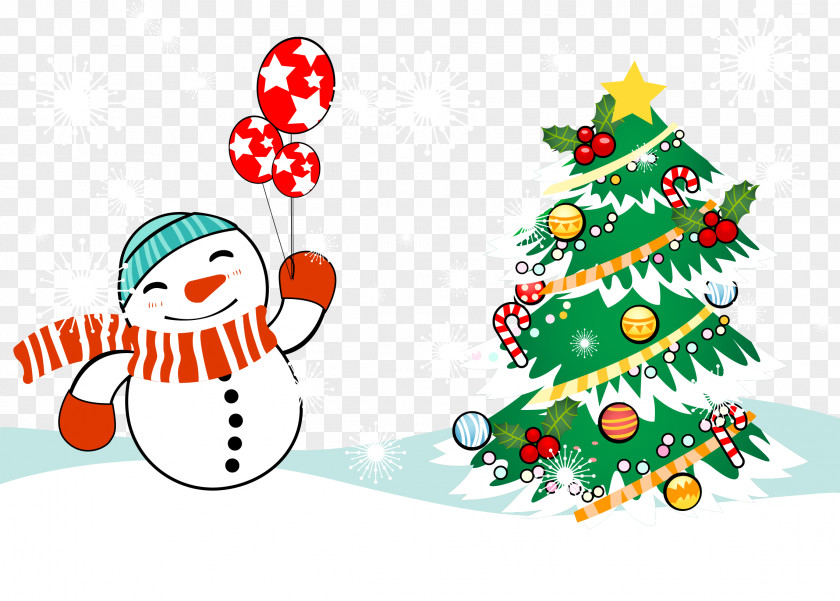 Snowman Wrapped In A Scarf Holding Balloons Happy Smile Christmas PNG