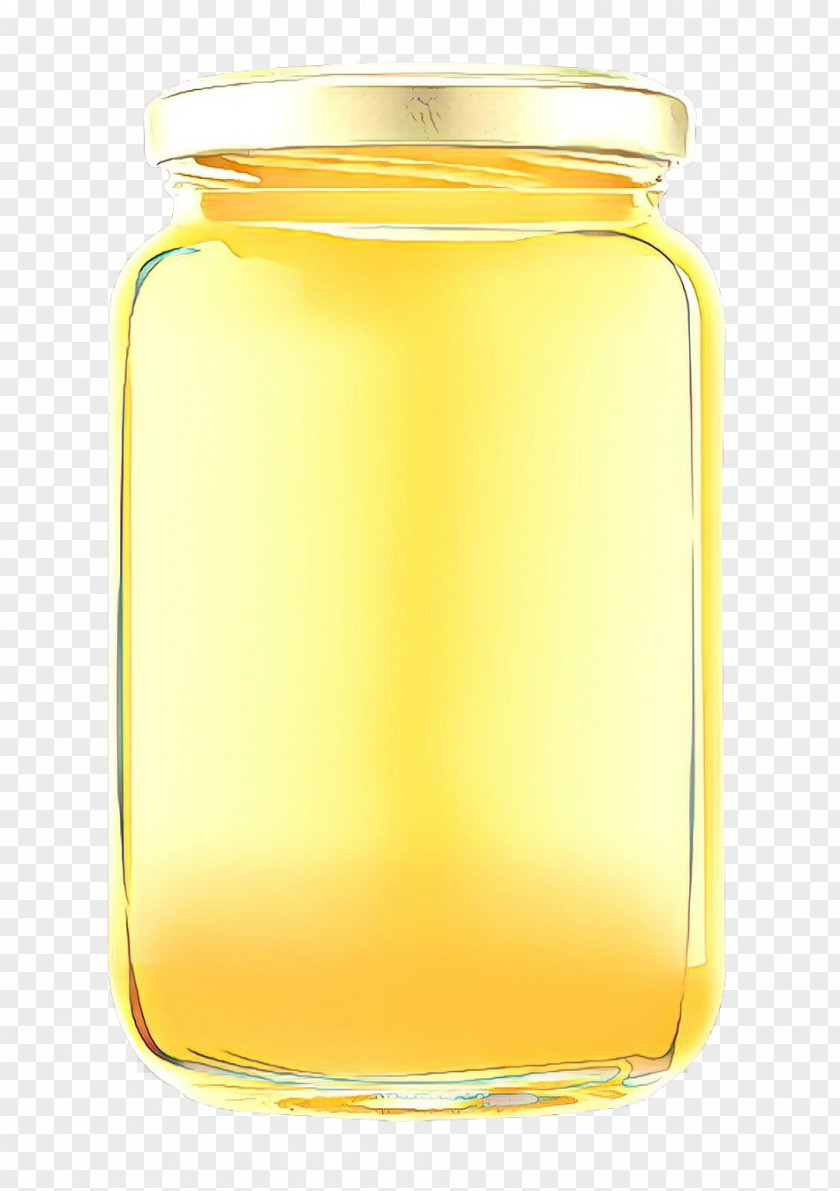Mason Jar Yellow Honey Lid Glass PNG