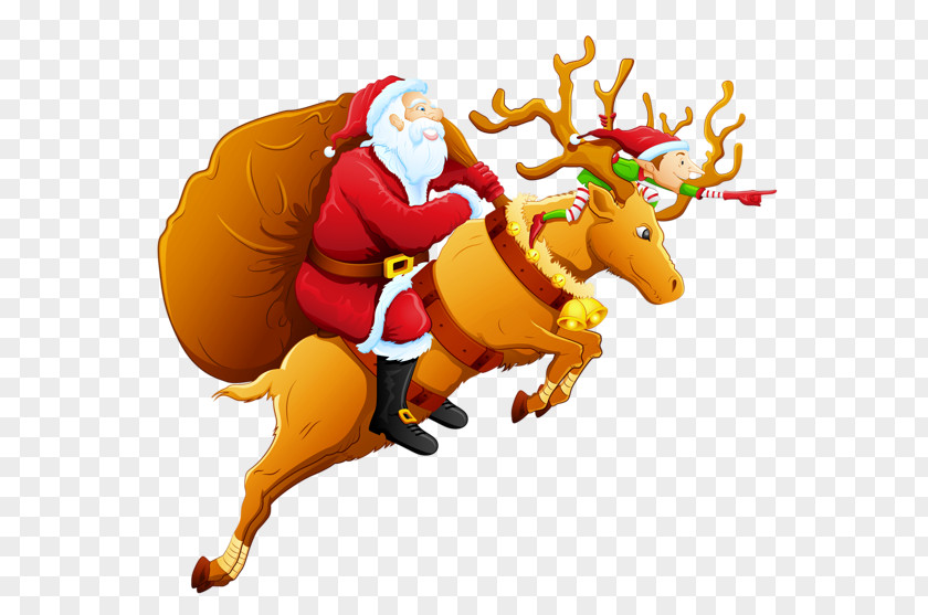 Santa Claus PNG Claus's Reindeer Mrs. Clip Art PNG