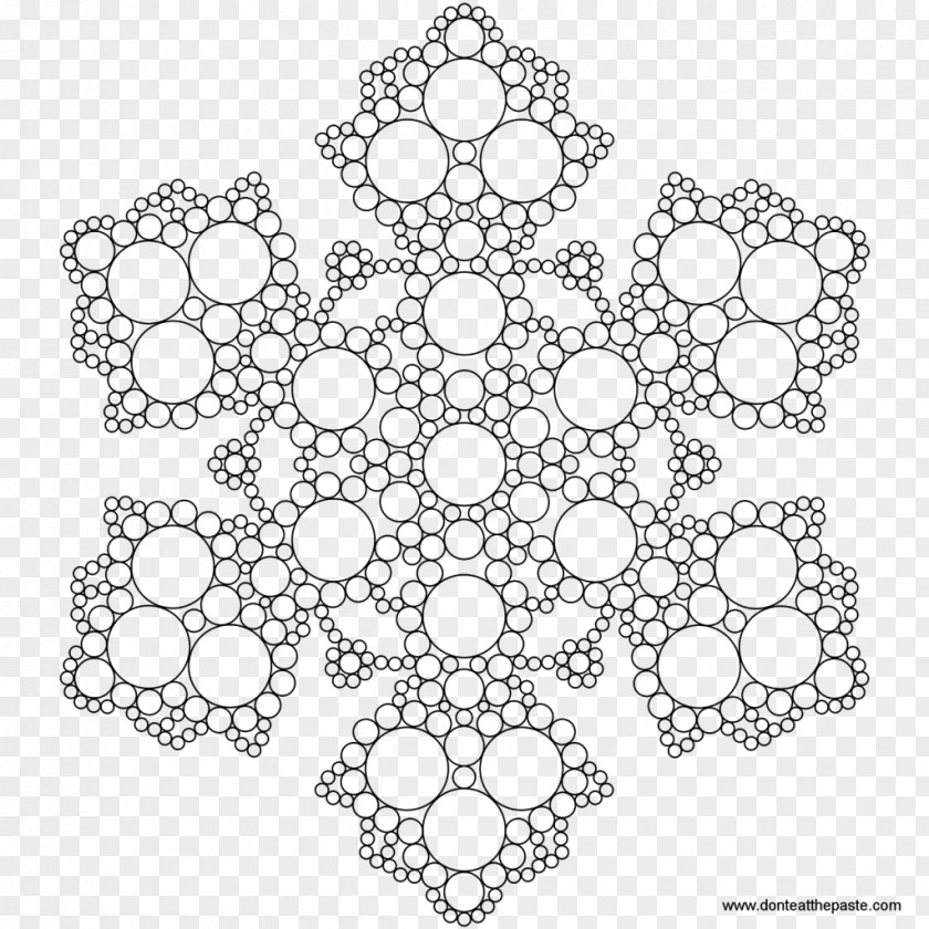 Snowflake Coloring Book Koch Mandala Adult PNG