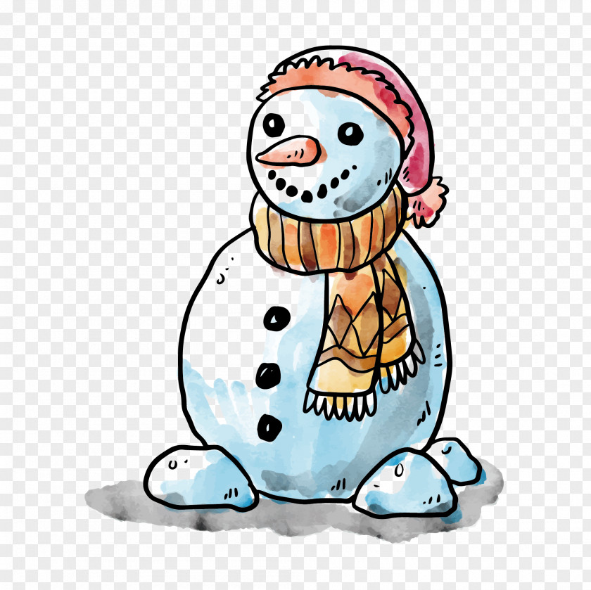 Snowman In Winter Euclidean Vector PNG
