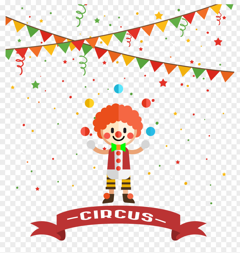 Vector Cute Clown FIG. Poster Circus Party Child PNG