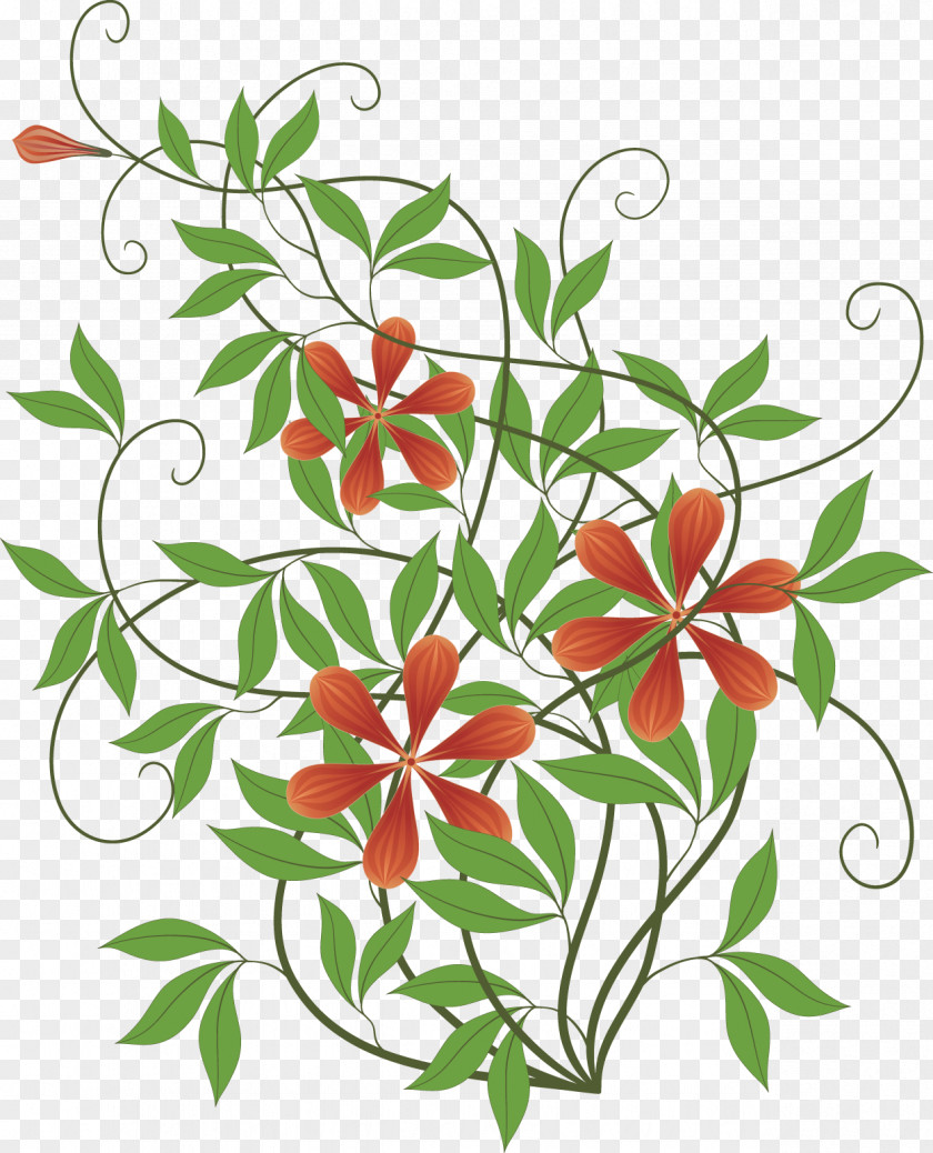 Green Flower Illustration Vector Graphics Image Design PNG