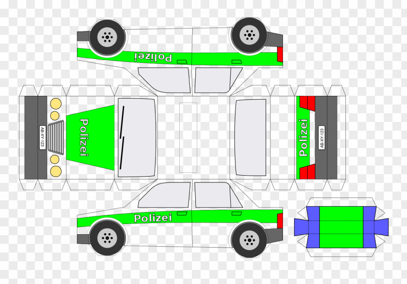 Police Car Transport Paper PNG