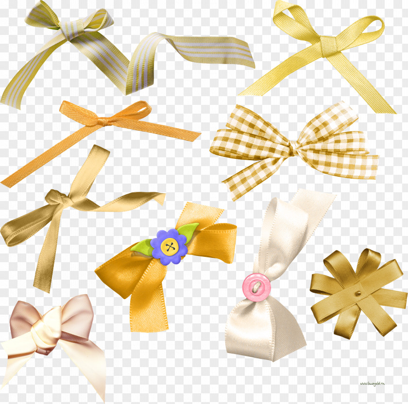 Yellow Bunt Ribbon Bow Tie PNG