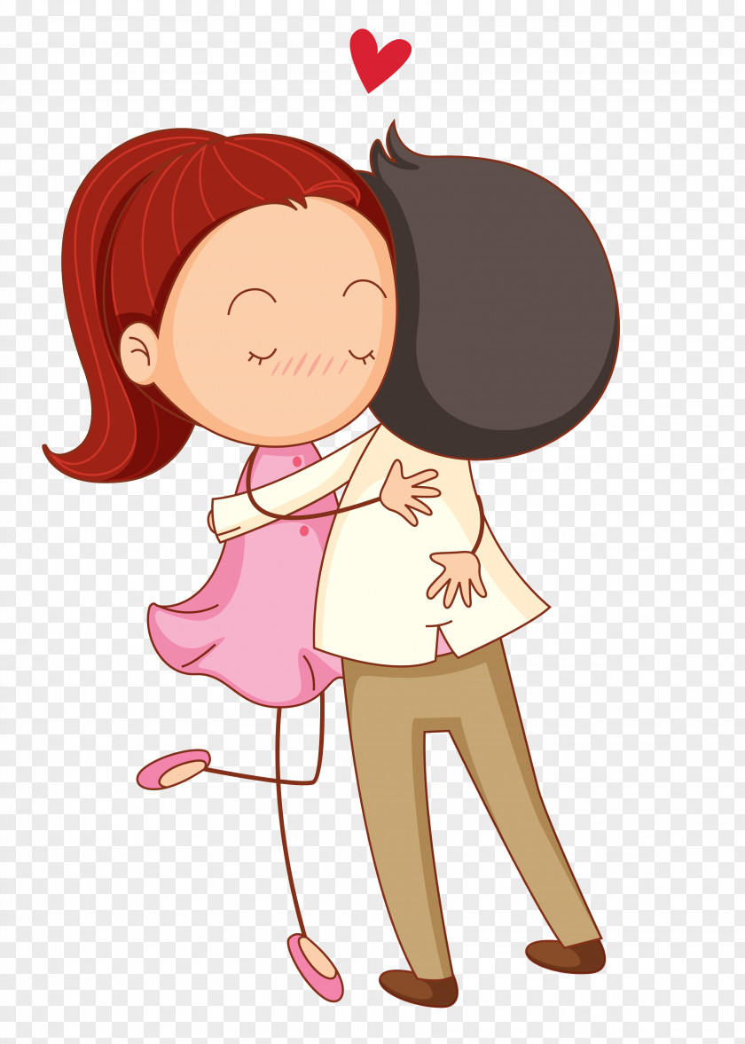 Cartoon Couple Love Romance Hug PNG