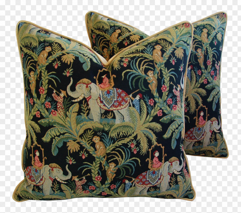 Chinoiserie Throw Pillows Cushion Textile PNG