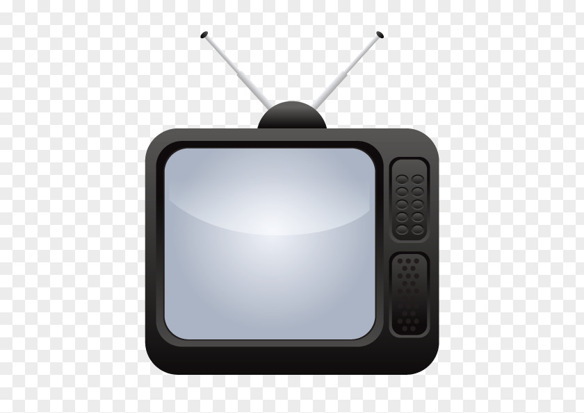 Vector Old Black And White TV Television Set PNG