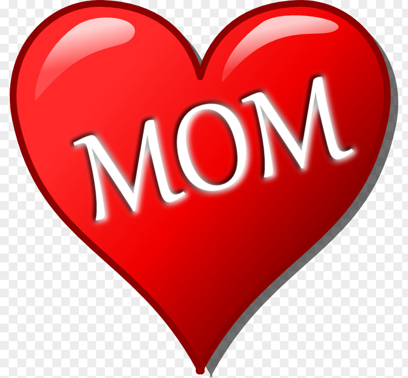 Big Red Heart Picture Mother's Day Clip Art PNG