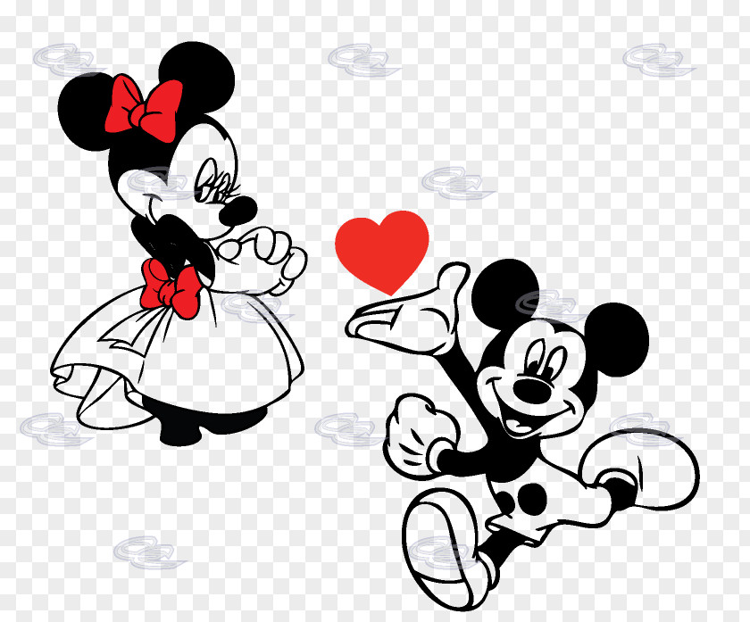 Heart Flyer Mickey Mouse Minnie Coloring Book PNG