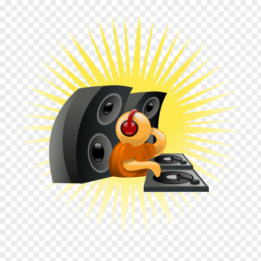 DJing Guy Vibrant Sound Disc Jockey Clip Art PNG