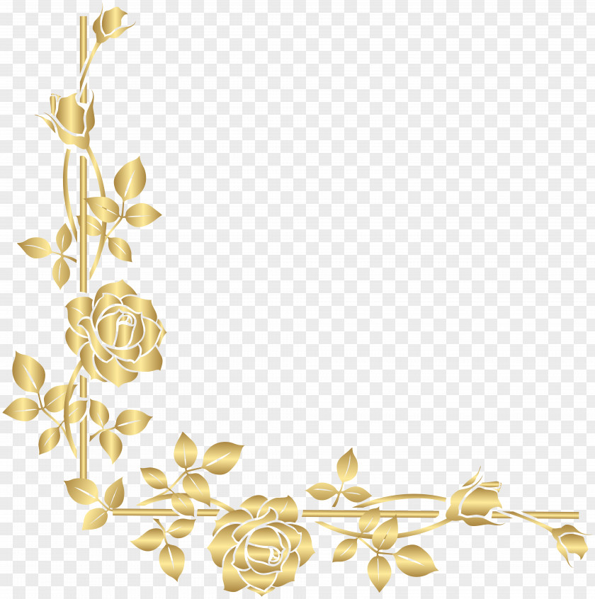 Gold Corner Ornament Clip Art PNG