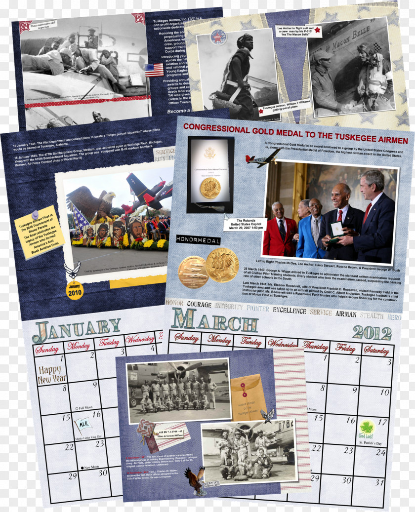 Tuskegee Airmen Calendar Congressional Gold Medal Hobby PNG