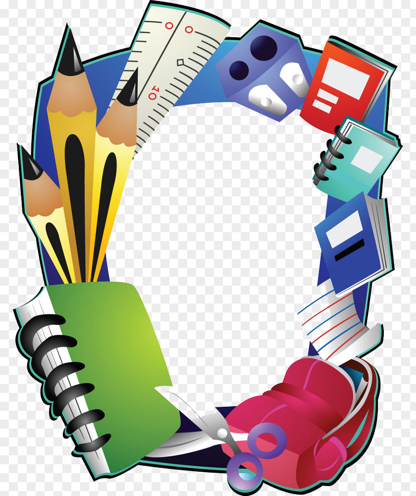 Cartoon School Supplies Borders And Frames Picture Frame PNG