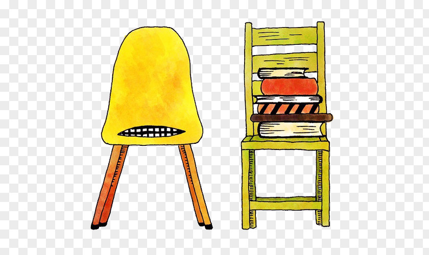 Chairs And Books Illustration Chair Adobe Illustrator PNG