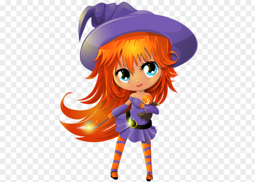 Halloween Little Witch Witchcraft Cartoon Clip Art PNG