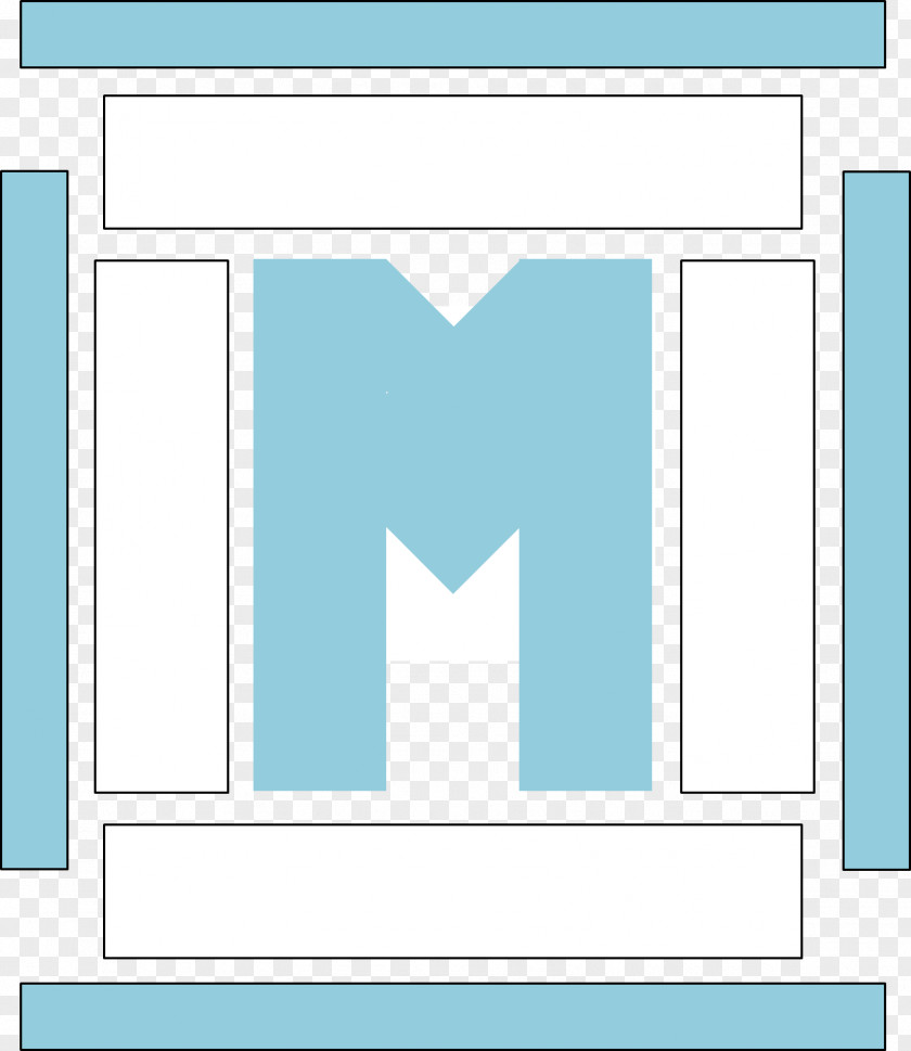 Letter M Blue Rectangle Teal Square PNG