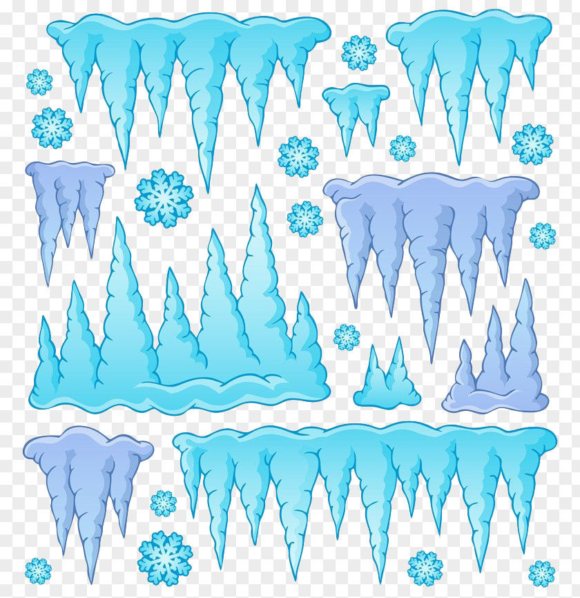 Hand Painted Blue Icicles Icicle Cartoon Clip Art PNG