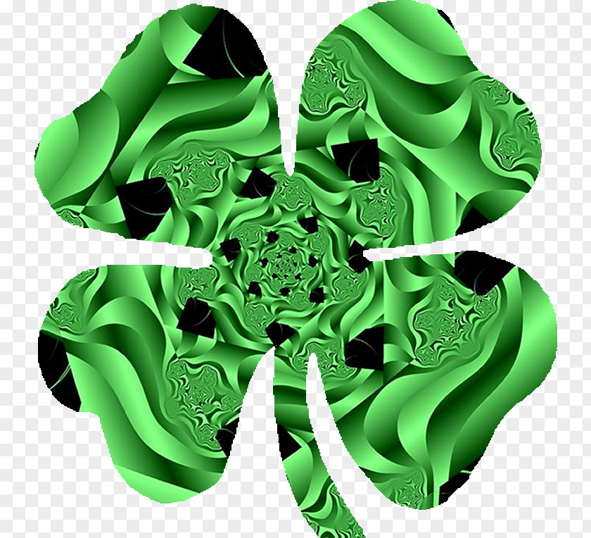 Joy Luck Green Fractal Art Color PNG