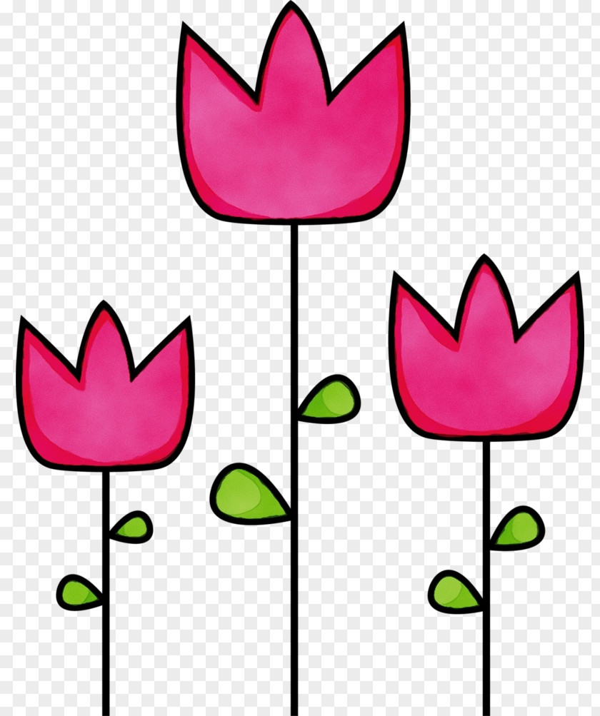 Plant Leaf Pink Flower Cartoon PNG