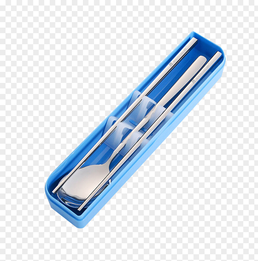 Travel Student Chopsticks Spoon Set Tableware Stainless Steel PNG