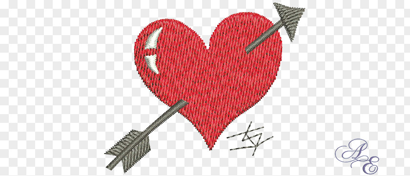 Cupid Arrow Heart Embroidery Design Sewing PNG