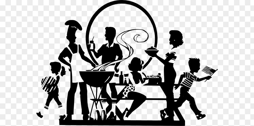 Family Reunion Barbecue Chicken Grilling Clip Art PNG