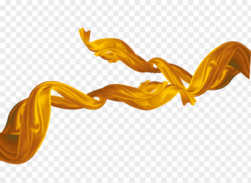 Golden Yellow Silk Ribbon Download PNG