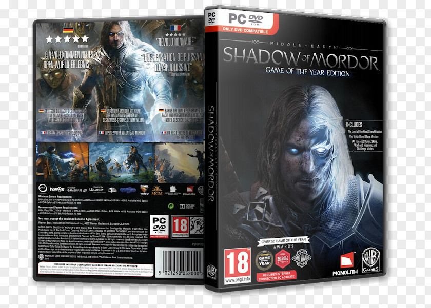 Shadow Edition Xbox 360 Middle-earth: Of Mordor PC Game The Award For Year Video PNG