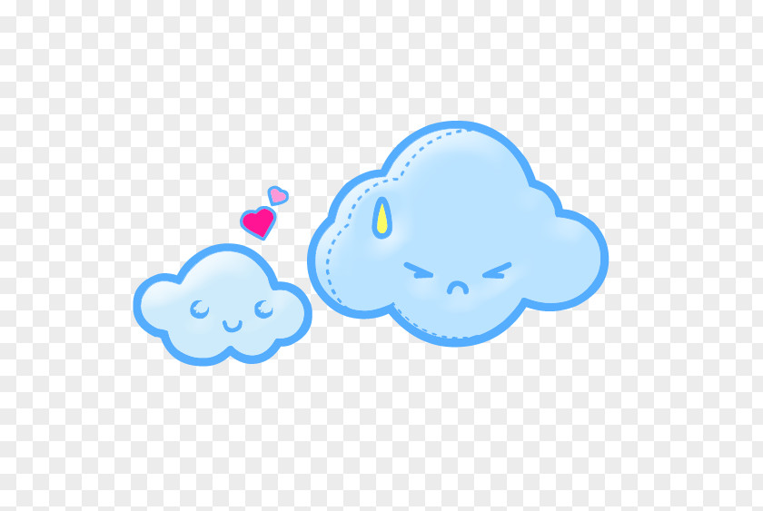 Two Cartoon Clouds Graffiti Black And White PNG