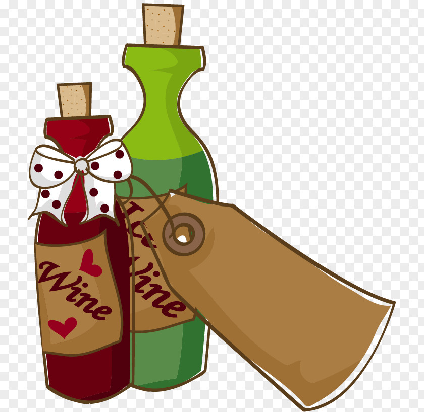 Vector Painted Wishing Bottle Computer File PNG